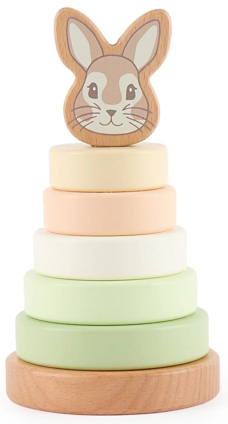 Bieco - Drevená stohovacia veža - králiček Fine