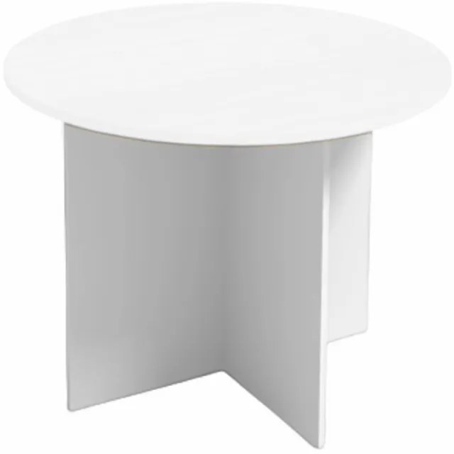 Rokovací stôl s guľatou doskou PRIMO WHITE, priemer 100 cm, biela