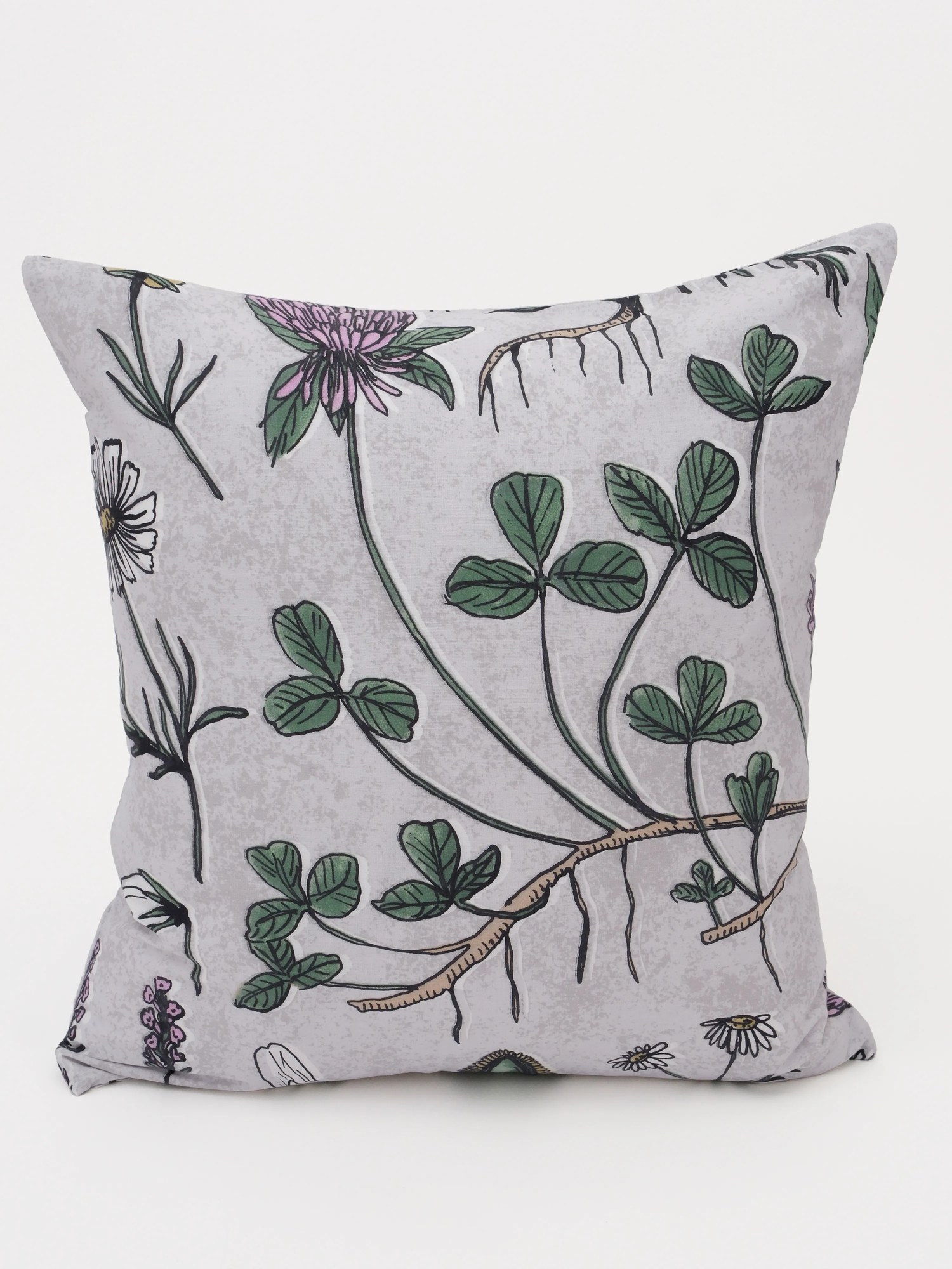 Bavlnená obliečka na vankúš Renforcé 40 × 40 cm - Herbár sivý