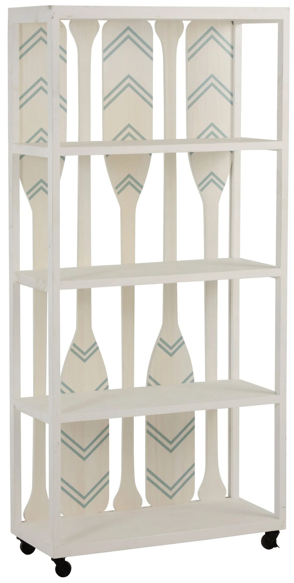 Biely drevený policový regál s pádlami Paddles - 80 * 35 * 172 cm