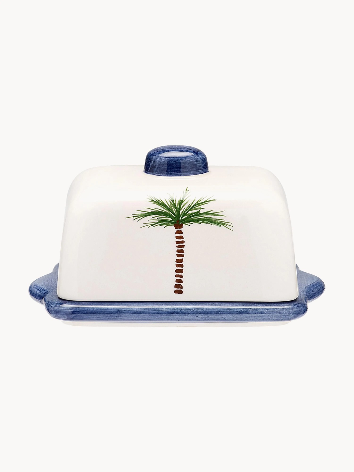 Ručne maľovaná miska na maslo Palm Tree