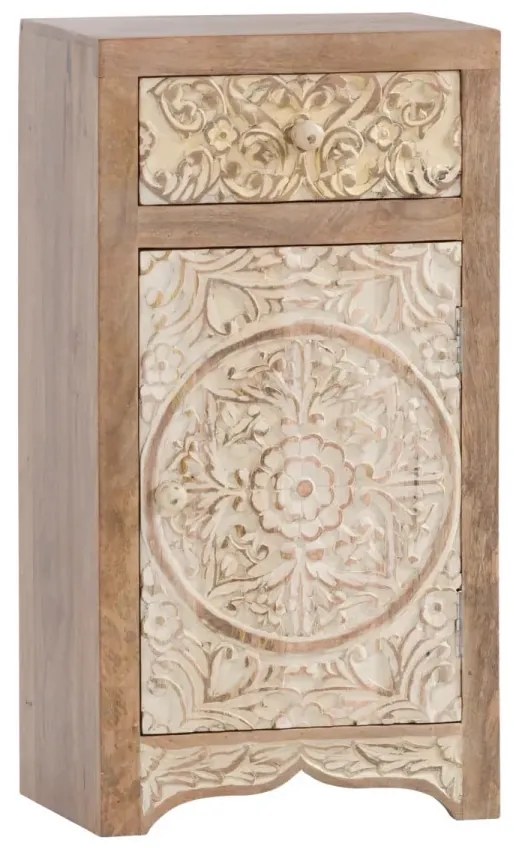 furniture-nabytek.cz - Masívna kúpeľňová spodná skrinka Delhi z mangového dreva, lakovaná, hnedá – 43×30×80 cm