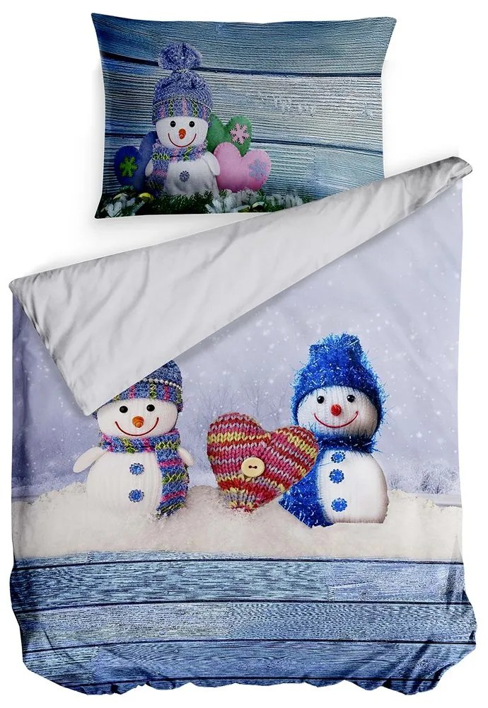 Gipetex Natural Dream 3D talianská obliečka 100% bavlna Amorini - snehuliaci - 140x220 / 70x90 cm