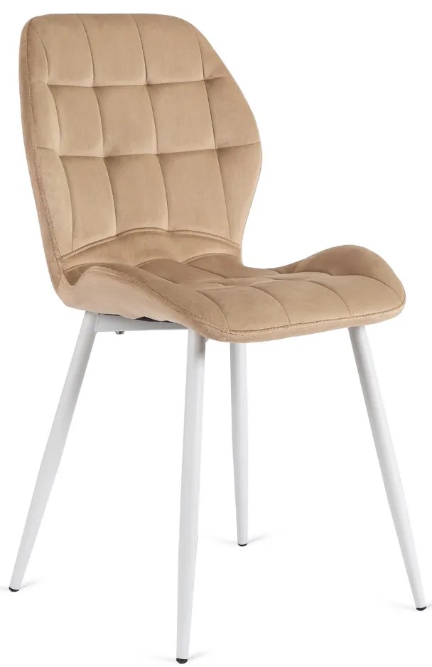 Vintino kreslo TERNI Velvet - bežová farba, nohy biele - vintino.sk