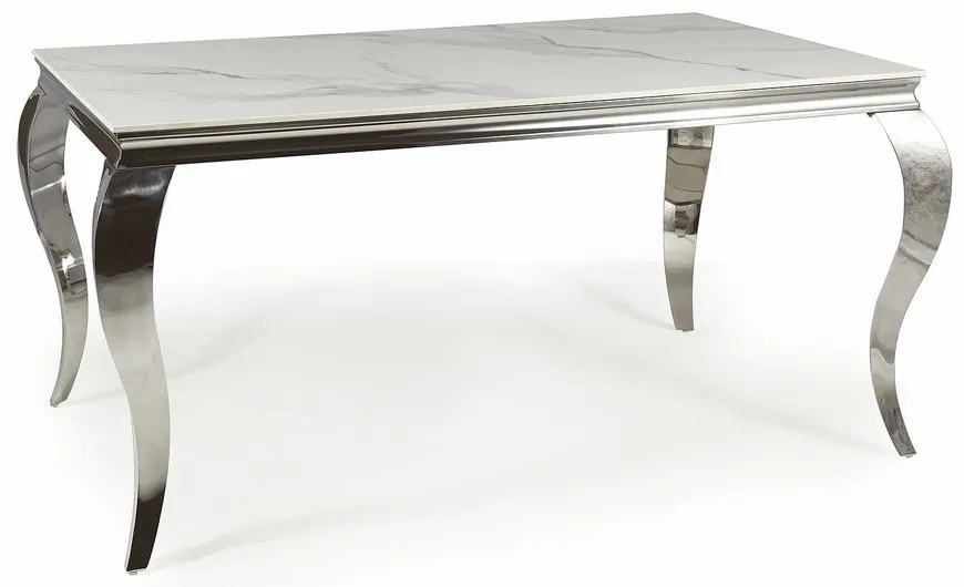 Jedálenský stôl Prince II 180 x 90 cm, mramor / strieborná