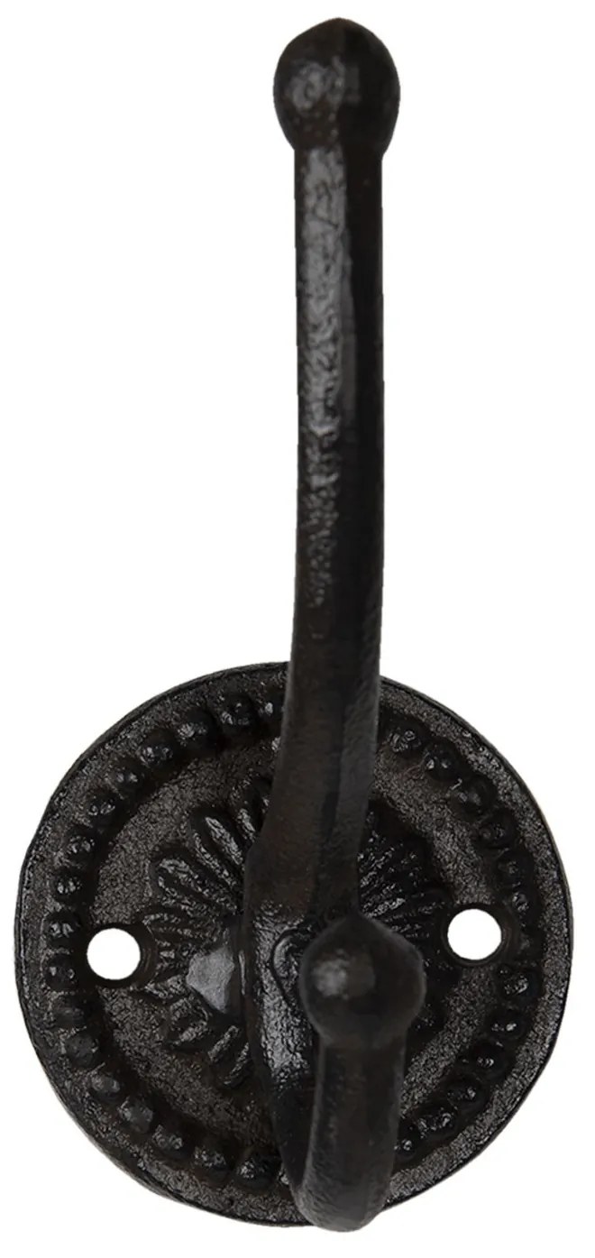 Hnedý nástenný liatinový háčik - 6 * 6 * 13 cm
