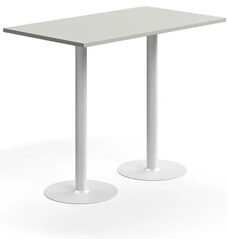 Barový stôl VERTICUS, 1400x800x1100 mm, svetlošedá/biela