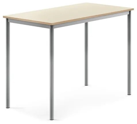 Stôl BORÅS, 1200x700x900 mm, laminát - breza, strieborná