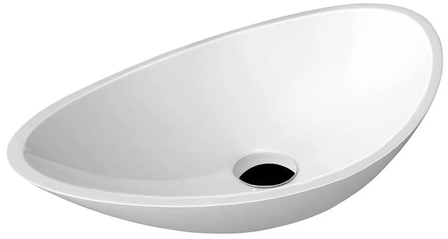 Sapho Sapho, ROSSETA umývadlo 56,4x32,3cm, liaty mramor, biela, RS564