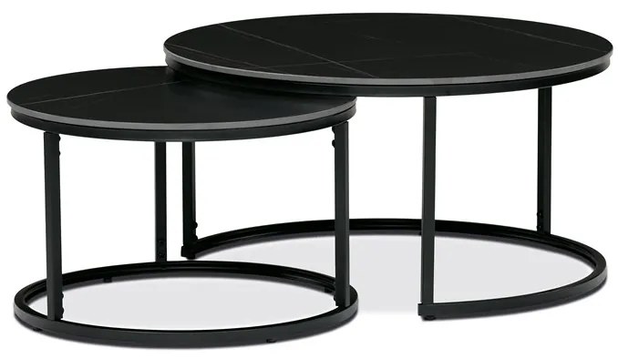 Autronic BONTEC Konferenčný stolík 80x80x43cm, spekaná keramika, mramor, AHG-404 BK Farba: Čierna