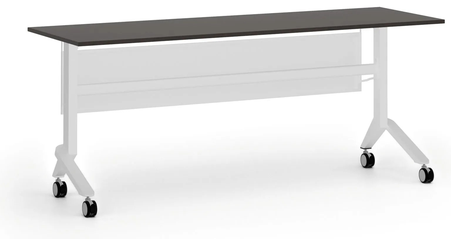 Mobilný stôl PRIMO MOVE, 180x60 cm, biela podnož, wenge