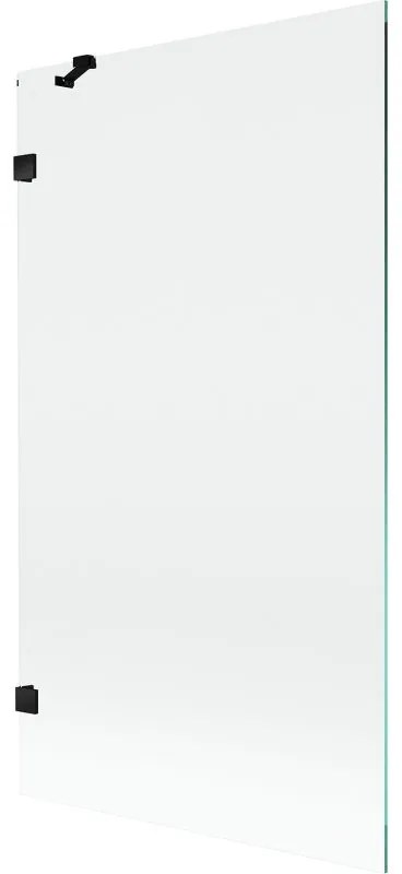 Mexen, Mexen Lunar 1-krídlová vaňová zástena 100 x 150 cm, transparentná, čierna - 897-100-000-70-00