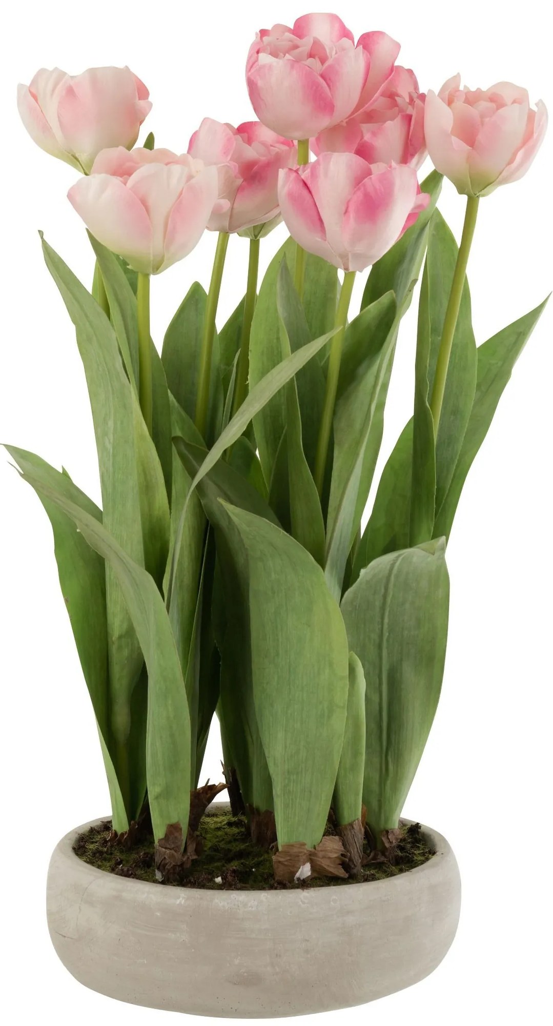 Ružová dekoračné kytička Tulipány v črepníku - 30 * 31 * 48cm