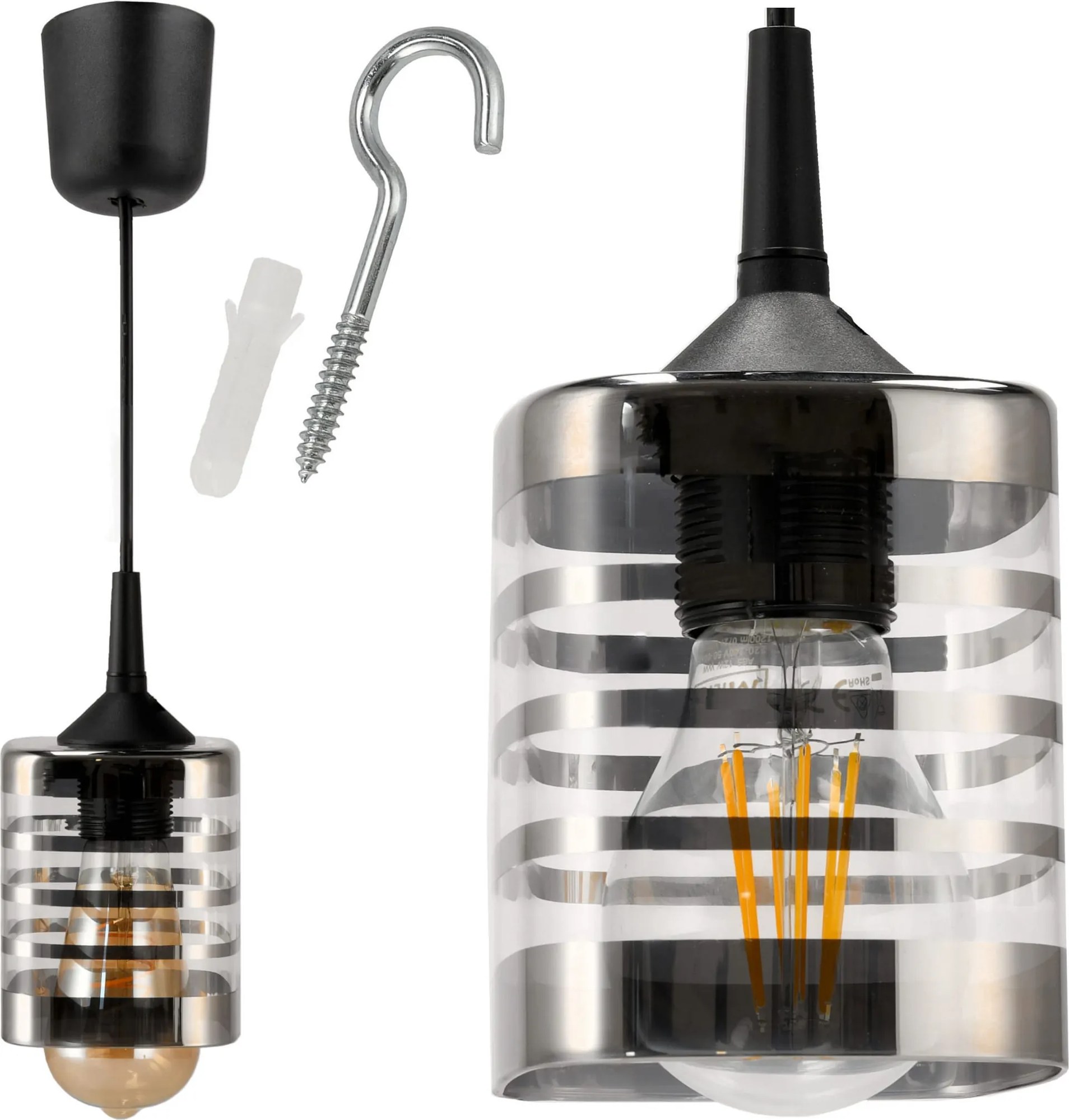 BERGE Závesné svietidlo 1xE27 s pruhmi