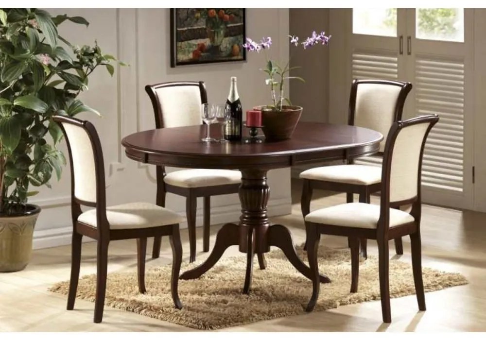 Jedálenský stôl Olivia 106 × 106 cm, tmavý orech