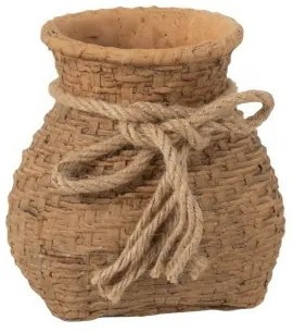 Cementový hnedý kvetináč v tvare vaku- 14*12*14,5 cm Cementový hnedý kvetináč v tvare vaku- 14*12*14,5 cm