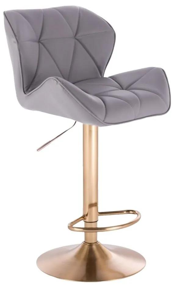 LuxuryForm DESIGN Barová stolička MILANO na zlatom tanieri - šedá