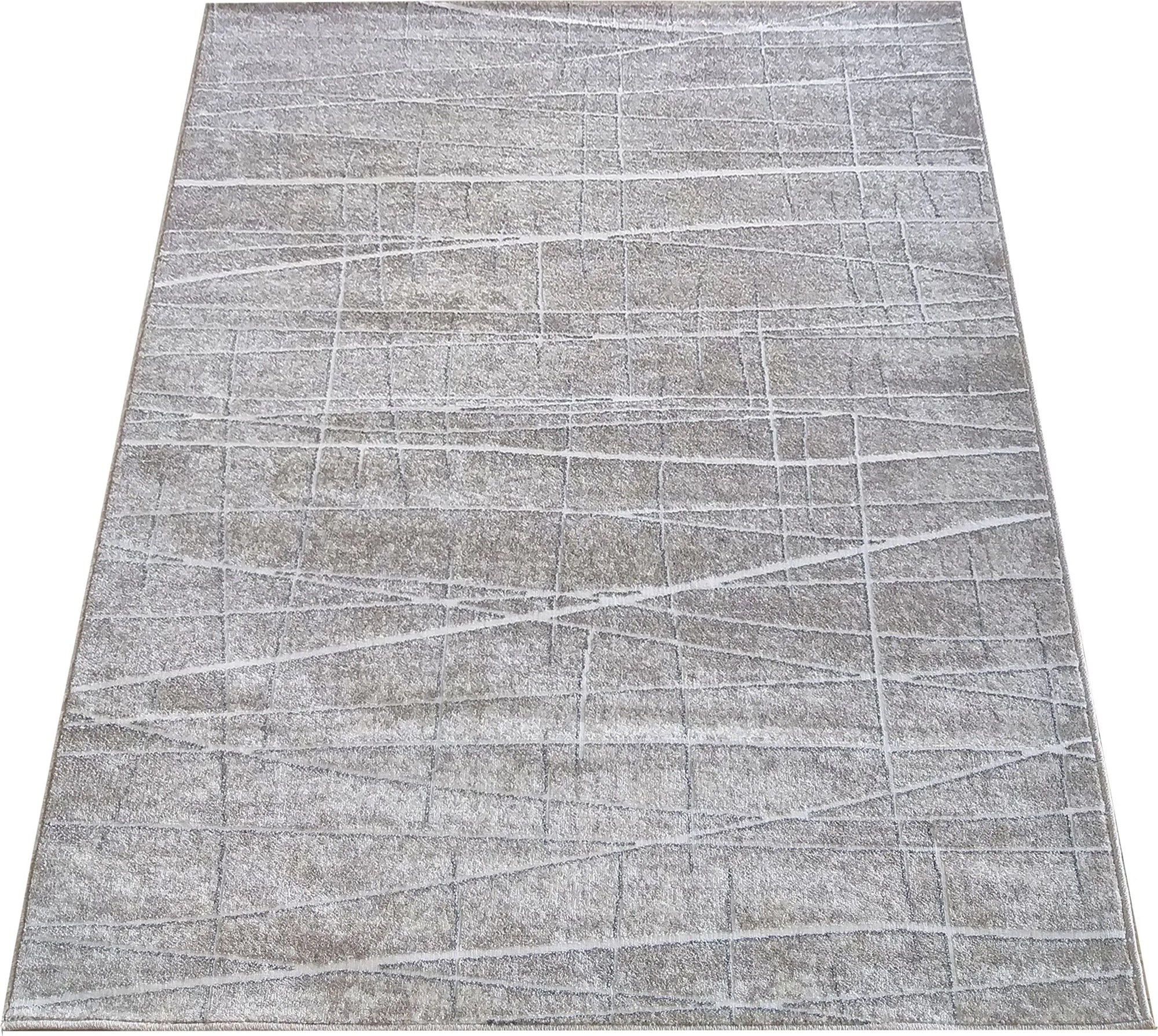 DY Béžový abstraktný koberec s linkami Enigma 05 Rozmer: 120x170 cm