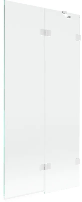 Mexen Lunar, 2-krídlová vaňová zástena pravá 90 x 150 cm, číre sklo, biela, 897-090-100-20-00-P