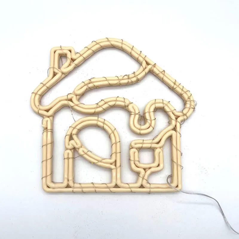 DECOLED Vianočný domček, 30 cm, biely