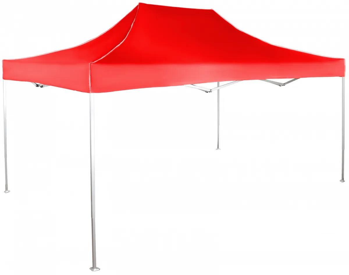 Rýchlorozkladací nožnicový stan 3x4,5m – hliníkový, Červená, Bez bočných plachiet