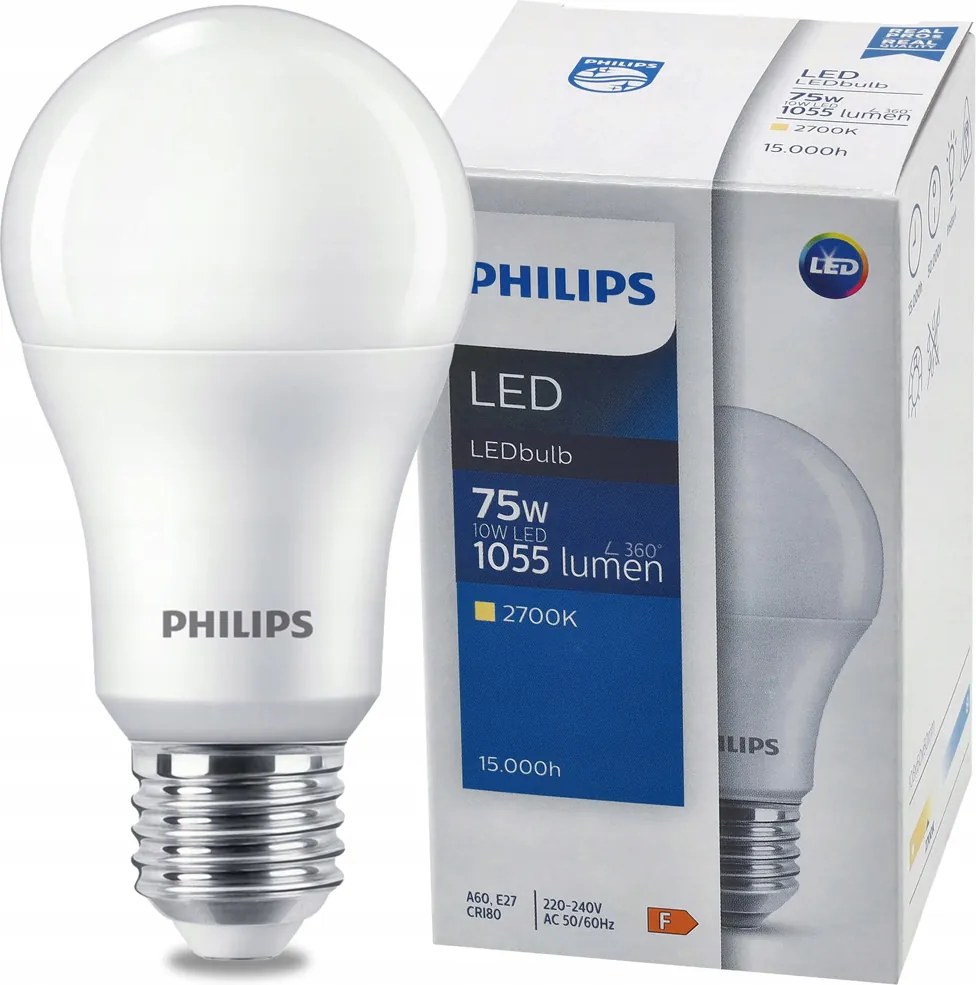 LED žiarovka E27 PHILIPS 10W 1055lm 2700K A60 - tepla biela