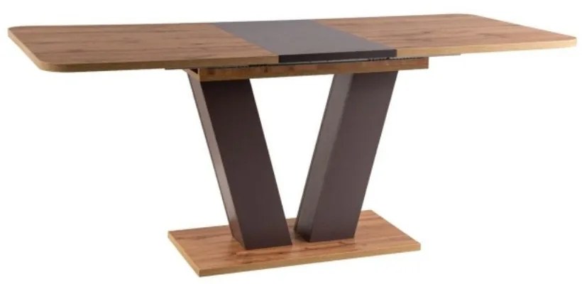 Jedálenský stôl Platon 136 x 80 cm, dub wotan / hnedá