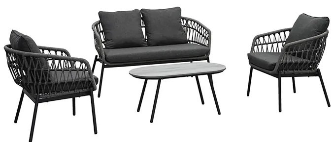 Autronic BONTEC Záhradná sedacia súprava, kov, polyratan, sivá, AZ-L1880 GREY Farba: Šedá