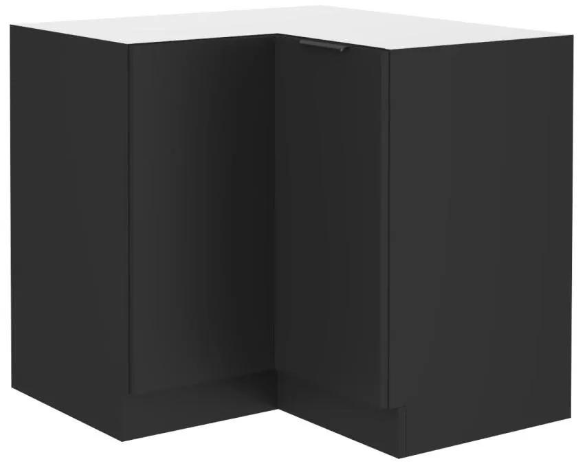 Dolná rohová kuchynská skrinka Sobera 90x90 DN 2F BB (čierna) . Vlastná spoľahlivá doprava až k Vám domov. 1096992