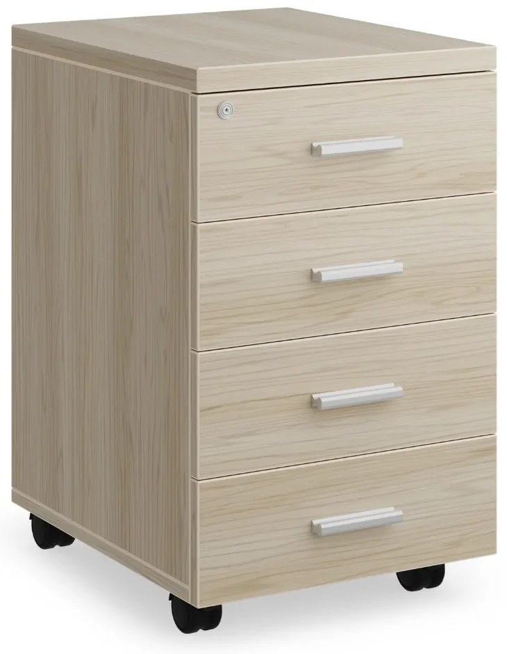 Kontajner SimpleOffice 40 x 48 cm - 4 zásuvky, dub svetlý