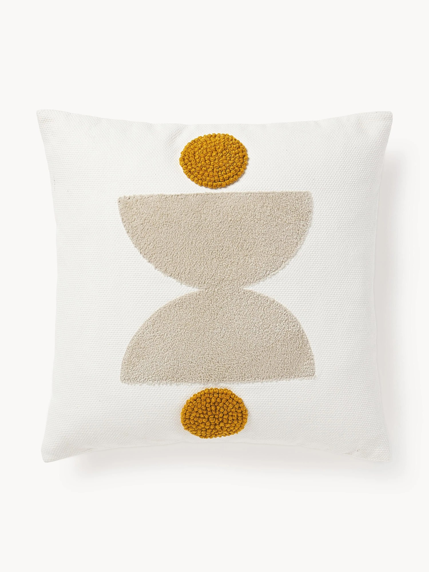 Vyšívaný bavlnený poťah na vankúš s reliéfnou štruktúrou Izad