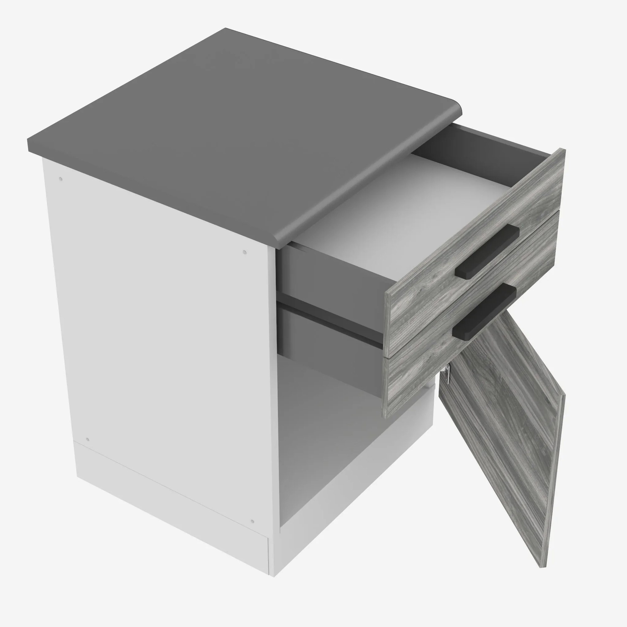 Kuchynská skrinka Belini Premium Full Version spodná so zásuvkami 60 cm šedý antracit Glamour Wood s pracovnou doskou