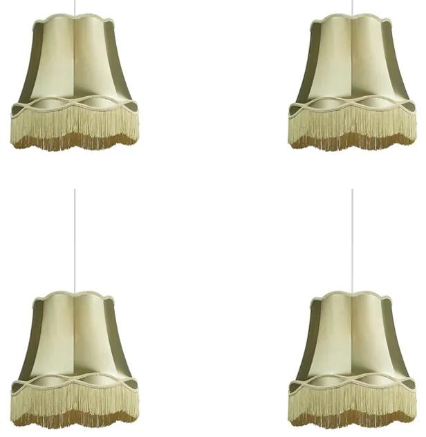 Sada 4 retro závesných svietidiel zelená 45 cm - Granny