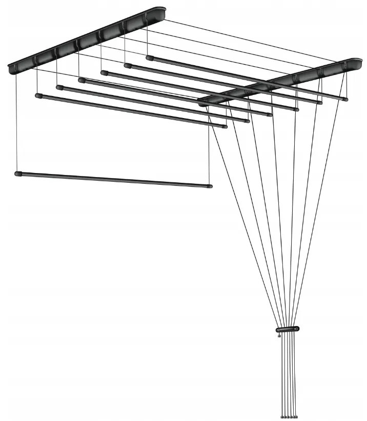 Erga Erga, stropný vešiak na sušenie bielizne 7x110 cm, čierna, ERG-SEP-10SUSSU7PCZ11