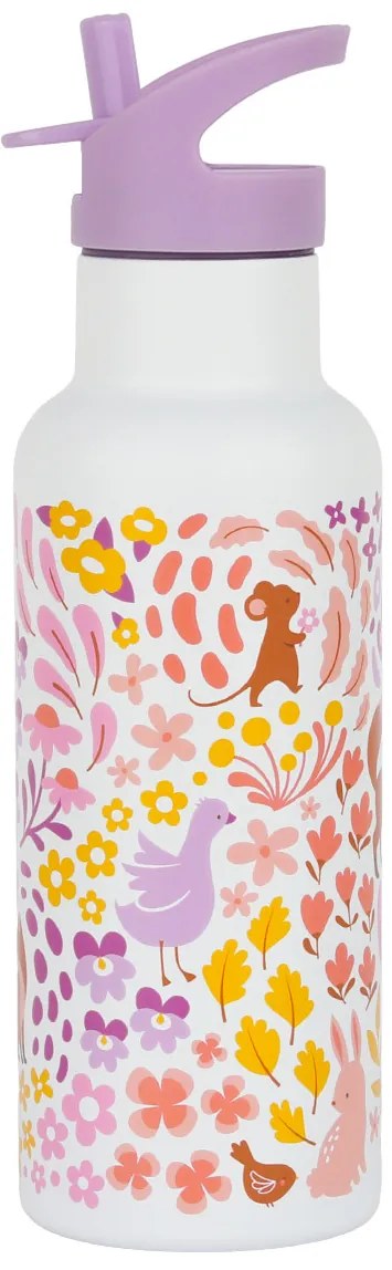 A Little Lovely Company - antikorová fľaša na pitie, 500 ml - kvetinová záhrada