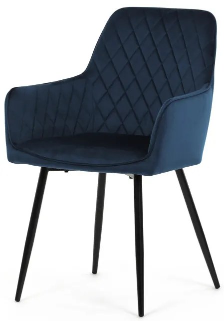 Autronic BONTEC Jedálenská stolička, čierna, zamatová látka, DCH-215 BK4 Farba: Modrá