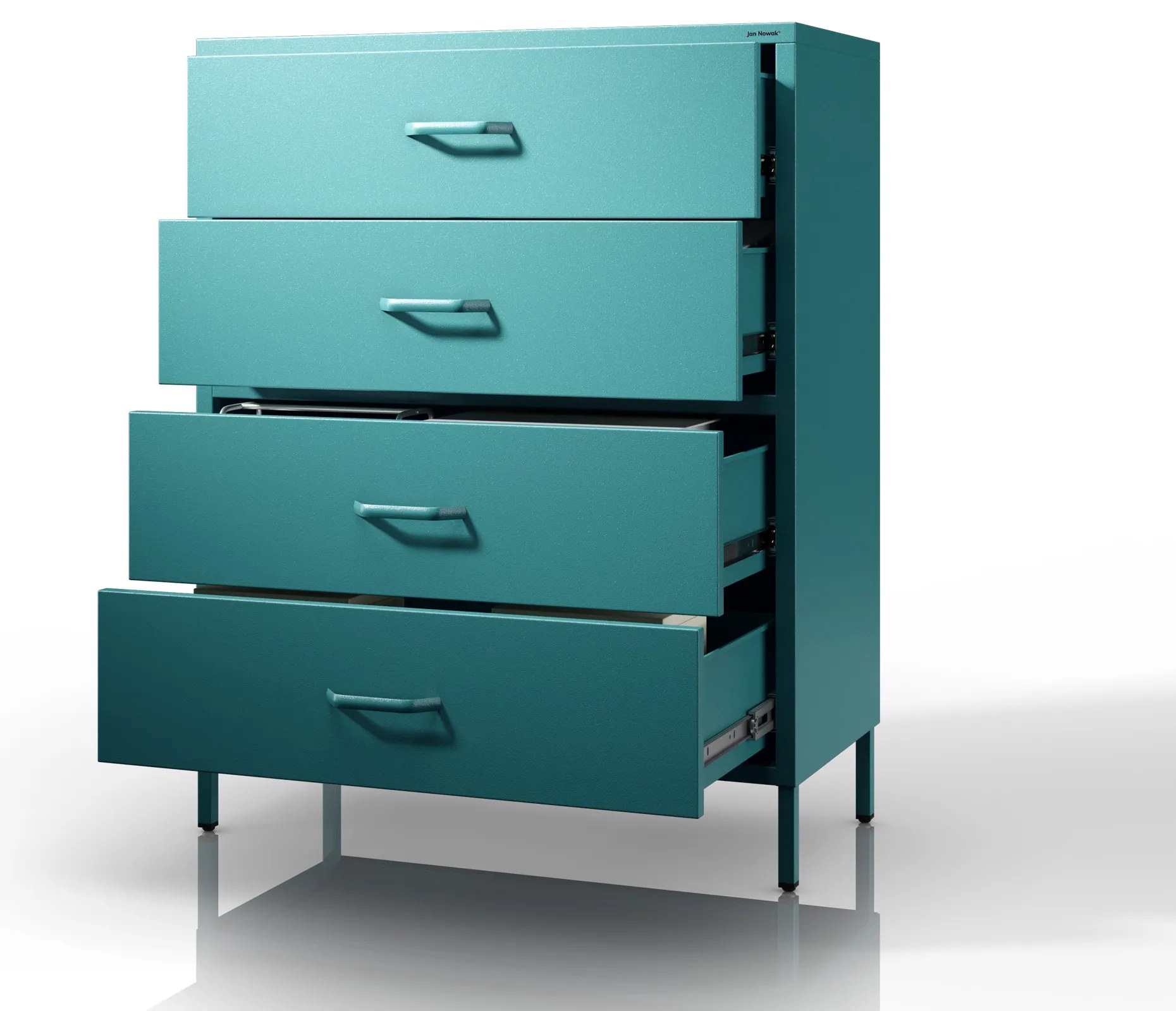 Komoda CARLA, 800 x 1015 x 400 mm, Modern: morská farba