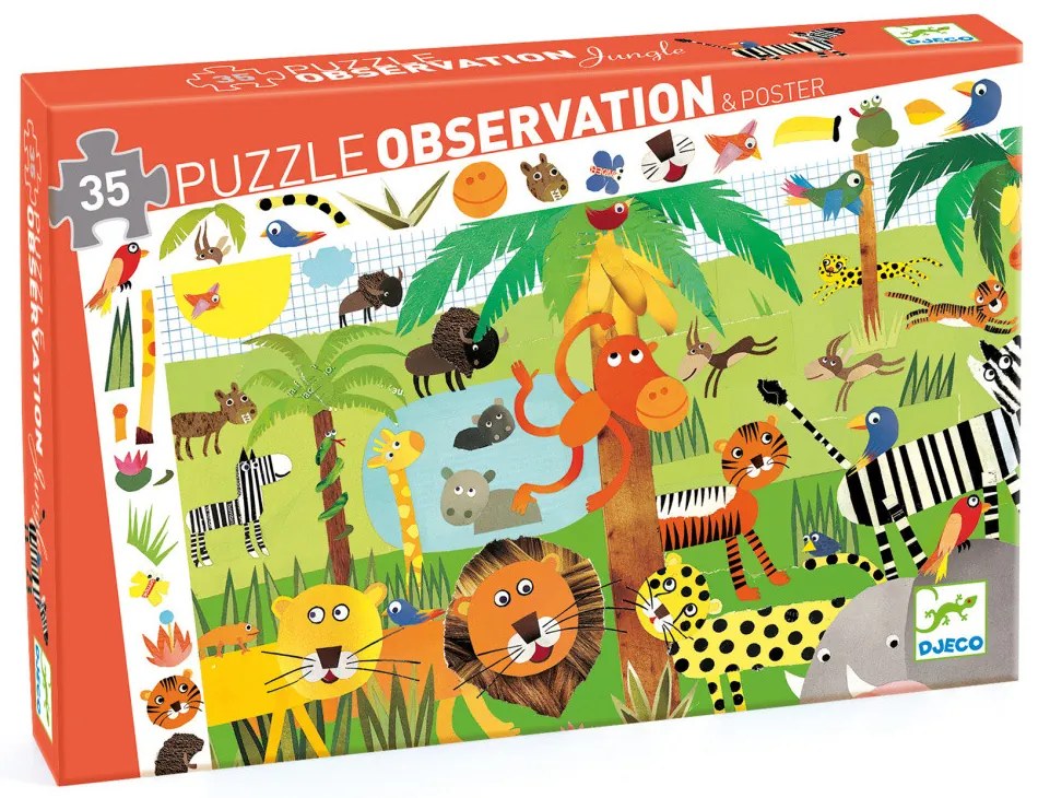 Vyhľadávacie puzzle s plagátom – Jungle – 35 ks