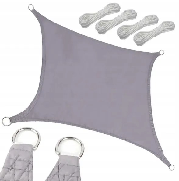 Tieniaca plachta obdĺžnik 4 x 5 m 10193 sivá