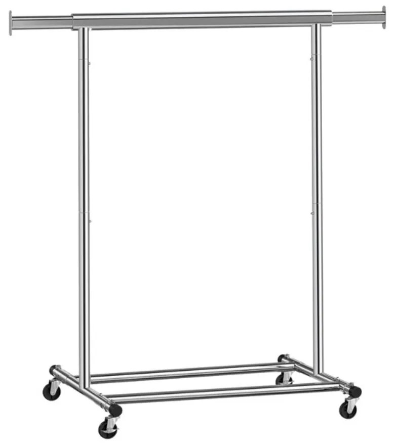Jurhan Stojan na oblečenie INEZ na kolieskach, max. 90 kg, 83,5x45x160cm, strieborná