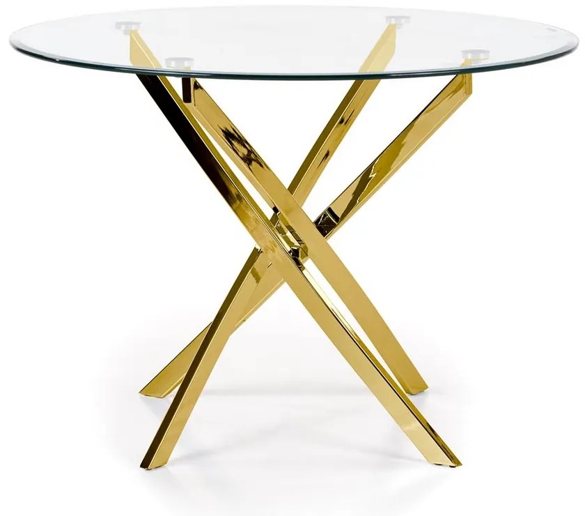 Jedálenský stôl Raymond, číra / zlatá