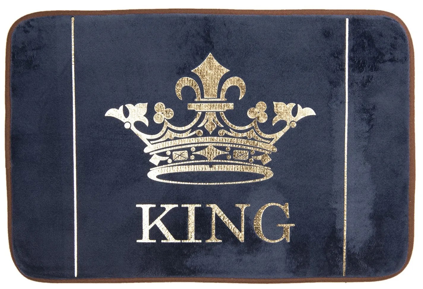 Tmavo modrá kúpeľňová predložka King - 60*40*1 cm