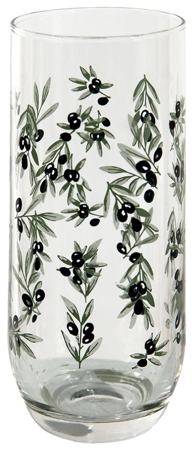 Nápojový pohár s olivami - Ø 6*14 cm / 280 ml Nápojový pohár s olivami - Ø 6*14 cm / 280 ml