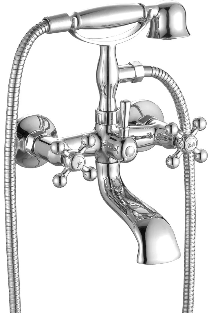 Kuchinox Stillo, nástenná vaňová batéria s ručnou sprchovou súpravou, chrómová, LAV-BKI_011D