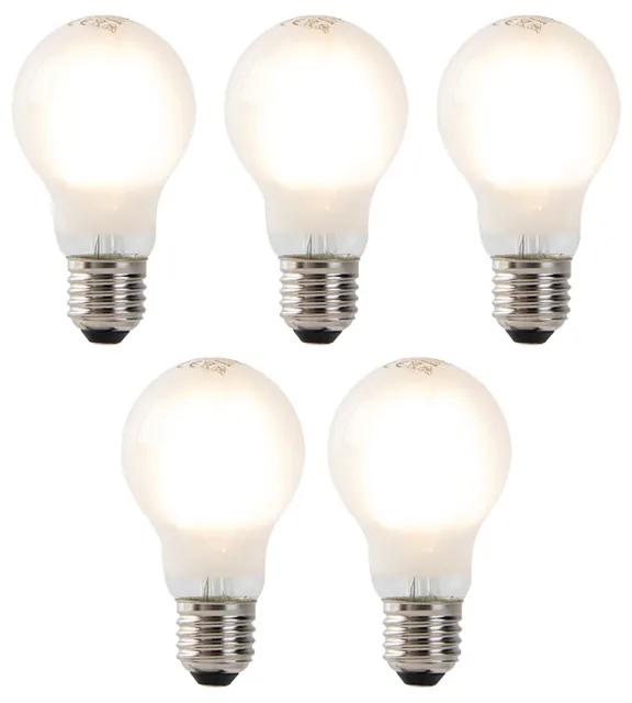 Sada 5 LED žiaroviek E27 Filament A60 matné sklo 4W 450lm 2700K