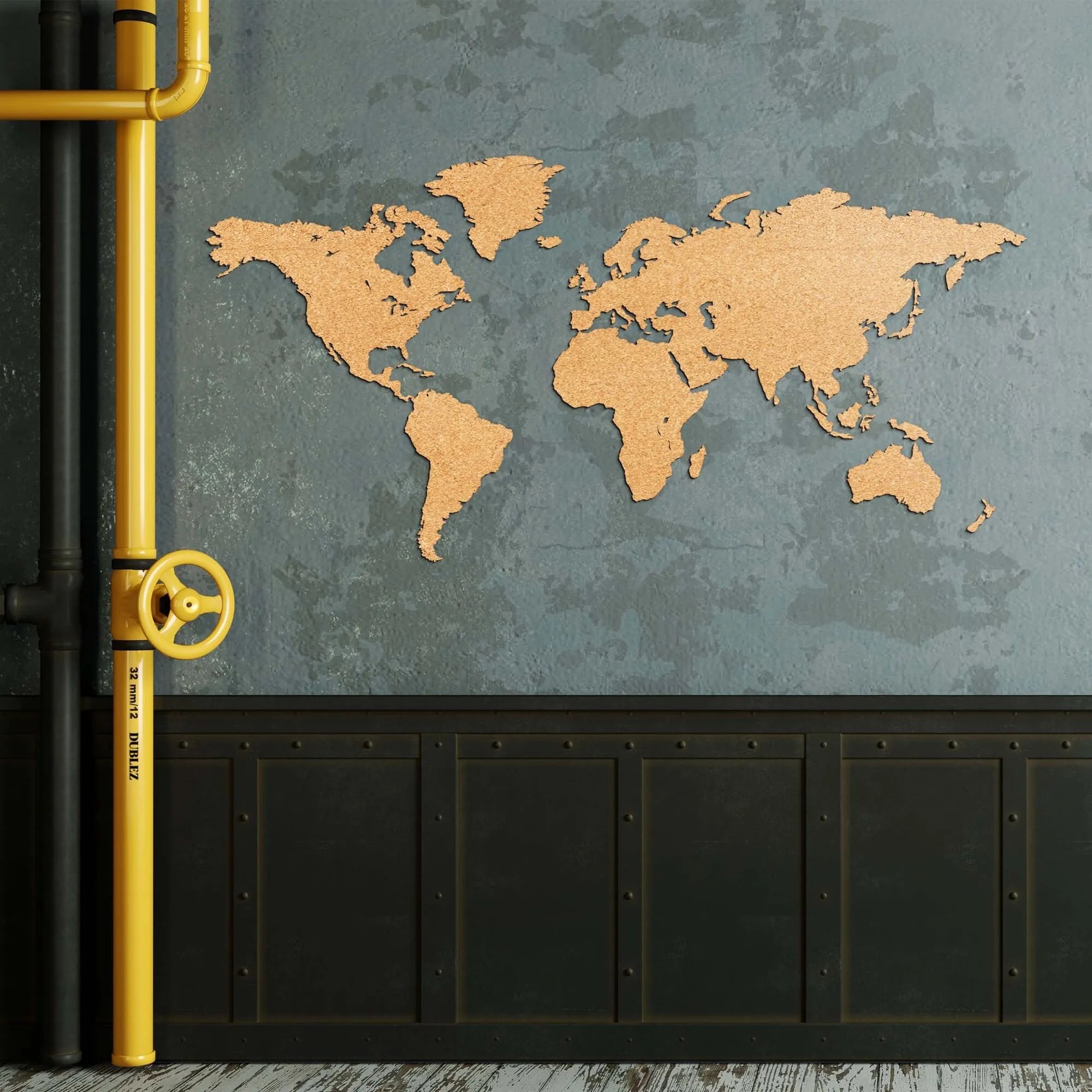 DUBLEZ | Korková mapa sveta na stenu