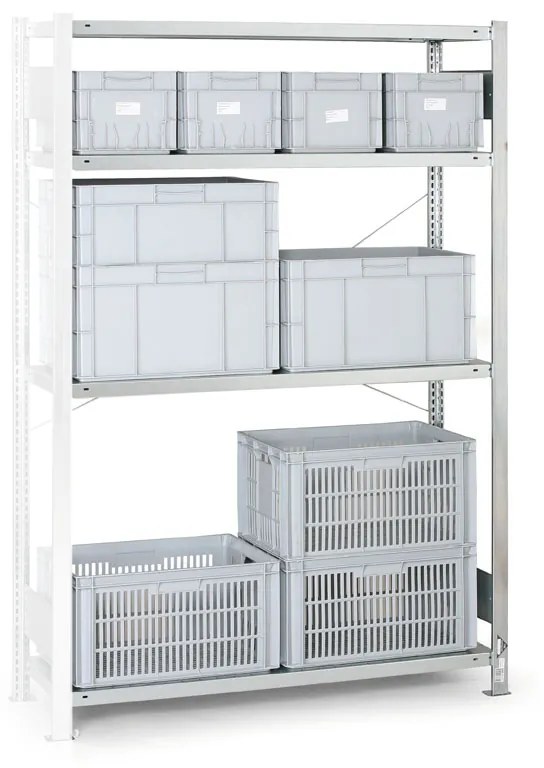 META Kovový regál CLIP, 200 kg, 2000 x 1700 x 500 mm, prídavný regál