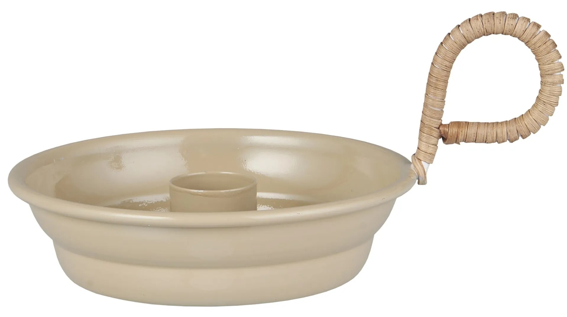 Ib Laursen Kovový svietnik s uškom Bamboo braid 10,5 cm