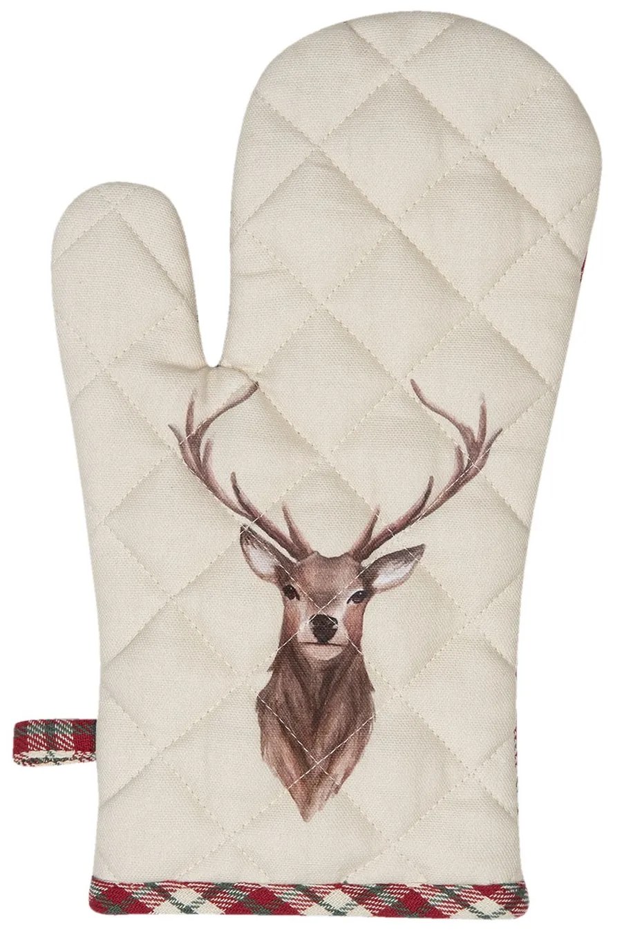 Béžová chňapka s jeleňom Cosy Lodge - 16 * 30 cm