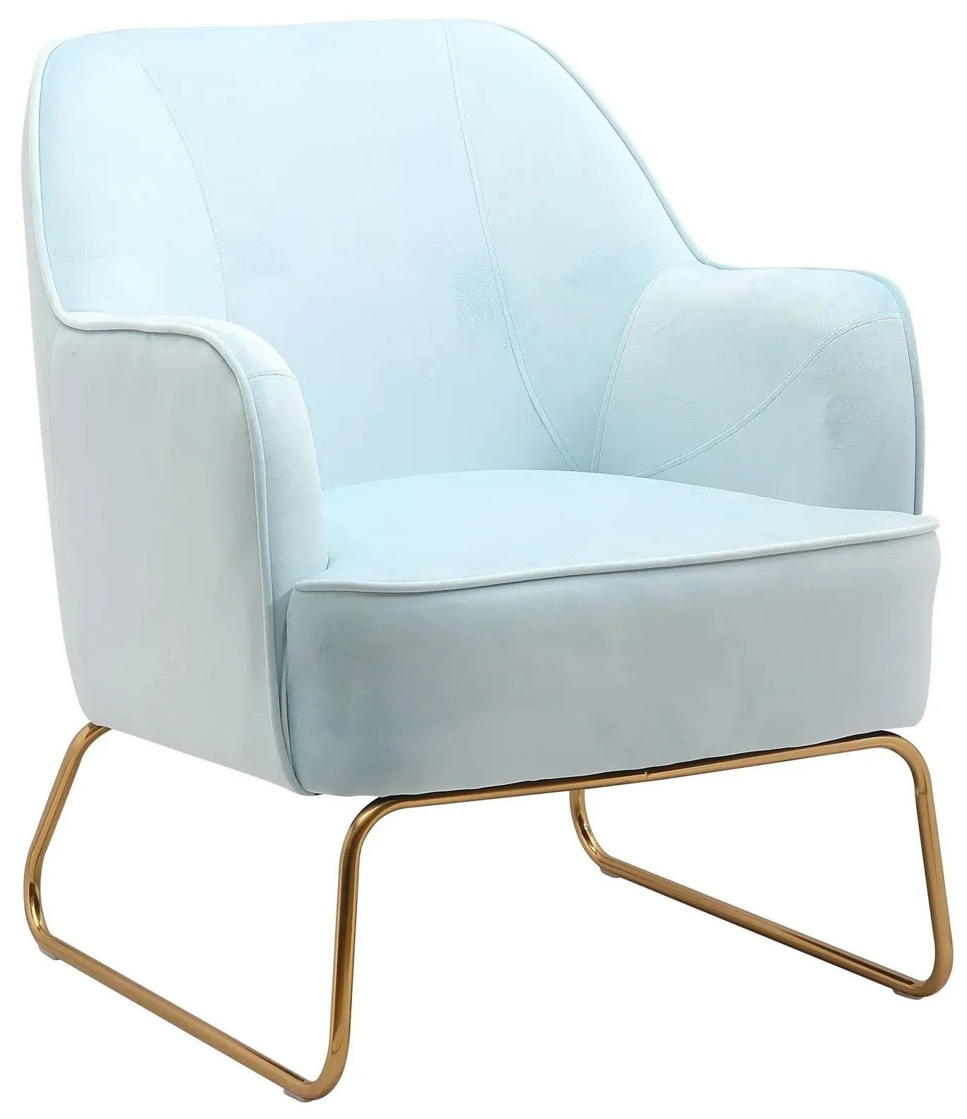 Světlo modré zamatové kresielko Firenze light blue